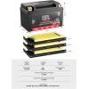 imageKEMIMOTO Lithium Motorcycle Battery YTX15LBSYTX14AHBS LiFePO4 Lithium Battery 12v 7Ah PreCharged Powersports Battery with 4 UniversalFit EVA Spacers Compatible with Motorcycle ATV Jet Ski  12V 4Ah 320CCA