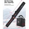 imageKEMIMOTO Ski Bag and Boot Bag Combo Snowboard Bag Padded Ski Bags for Air Travel Snow Ski Bags Fit Skis Up to 200cm Ski Double Bag ComboBlack