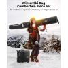 imageKEMIMOTO Ski Bag and Boot Bag Combo Snowboard Bag Padded Ski Bags for Air Travel Snow Ski Bags Fit Skis Up to 200cm Ski Double Bag ComboWhite