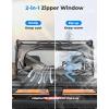 imageKEMIMOTO Soft Rear Window with Zipper Design Winter Windproof Windshield Compatible with Polaris Ranger 1000XPCrew ampamp Ranger 900XPCrew Winter Warm Waterproof Dustproof 20132025 AccessoriesWith zipper
