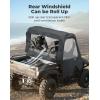 imageKEMIMOTO UTV Soft Upper Doors Cab Enclosure Compatible with Rhino 450660700 with Half Door UTV Cab Enclosure Mirror Side Hole PVC HeavyDuty 900D Windshield Rear Windshield