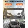 imageKEMIMOTO Vented Front Windshield Compatible With 20162025 CanAm Defender HD5HD8HD10MAX ScratchResistant Hard Coated Clear Polycarbonate with Adjustable Black Vent PanelPreinstalled Bulb Seal