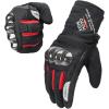 imageKEMIMOTO Winter Motorcycle Gloves for Men Women Cold Weather Waterproof Warm ATV Riding Carbon Fiber Hard Knuckle Touch Screen Windproof Gauntlet Gloves AntiSlipRed