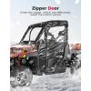 imageKEMIMOTO Zipper Soft Doors Compatible with Ranger XP 1000 UTV Cab Enclosure Upper Doors WaterResistant Compatible with Polaris Ranger XP 1000 2017 2018 2019 2020 2021 2022 2023 2024 2025