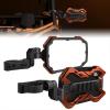 imageKEMIMOTO Billet Aluminum UTV Side Mirrors with Integrated Adjustable Light Mount Fits 1652 inch Roll Cage Compatible with Polaris RZR Can Am Maverick X3 Pioneer Talon Teryx SXS Mirrororange