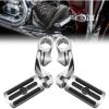 imageKEMIMOTO Motorcycle Highway Pegs Angled Adjustable Highway Foot Rest Footpegs for Road Glide Street Electra Glide Road King with 125quot Engine Guard ChromeChrome