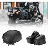 imageKEMIMOTO Motorcycle Tail Bag Expandable Bundle with Leather Motorcycle Saddlebags for Sportster Softail Dyna Cruiser