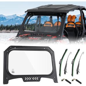 imageKEMIMOTO 1923 XP 1000 Glass Windshield with 2 Manual Wipers Scratch Resistant Compatible with 20192023 Polaris RZR XP 1000  RZR XP Turbo Vent Front Full Window High Sheerness