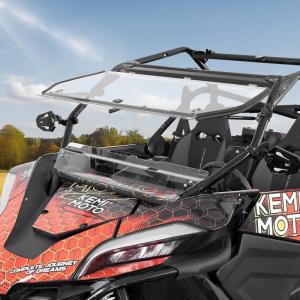 imageKEMIMOTO 2in1 UTV Front Flip Windshield with Upgraded Clamps Compatible with CFMOTO ZForce 950 HO SPORT 20222023  HO EX 20222024  ZForce 950 20202022 Clear Visibility Easy Installation