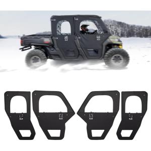 imageKEMIMOTO Framed Door Kit Compatible with Can Am Defender Max HD 7 8 9 10 20222025 PVC Oxford Fabric YKK Zipper UTV Cab Enclosure Front and Rear Doors with Steel Frame