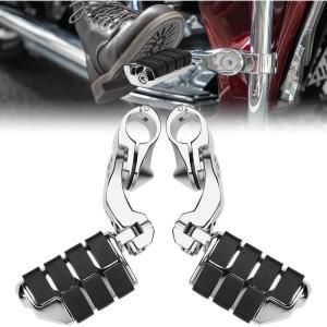 imageKEMIMOTO Motorcycle Highway Pegs Foot Pegs for Sportster Softail Dyna Electra Glide Road King Street Glide with 125quot Engine Guard 1 14 Highway BarChrome