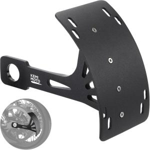 imageKEMIMOTO Motorcycle License Plate Bracket Universal Curved Side License Plate Holder for Sportster Softail Dyna Sport Bike Compatible with Cruiser Iron 883 1200 Street Glide Forty Eight Sportster s