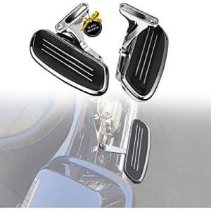 imageKEMIMOTO Passenger Floorboards with Mount Bracket Kits Compatible with 19932024 2025 Touring Road Glide Street Glide Road King Passenger Foot Pegs BlackChrome