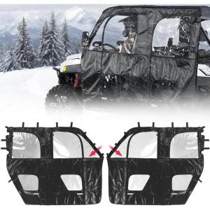 imageKEMIMOTO Soft Doors Compatible with Polaris Ranger CREW 1000CREW XP 1000 Premium 20192025 YKK Zipper Doors Fit with Side Mirrors TearResistant ampamp WaterResistant PVC UTV Cab Enclosure 6 Seater
