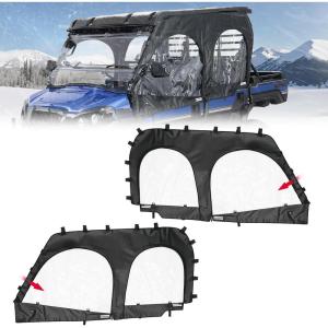 imageKEMIMOTO Soft Upper Doors Compatible with Kawasaki Mule Pro FXTDXT 20152025 Waterproof TearResistant PVC Oxford Fabric with Rollable Side Windows Cab Enclosure Upper Window