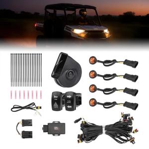 imageKEMIMOTO Turn Signal Kit with 110DB Horn Compatible with 2018 Ranger XP 1000 20142023 RZR XP 1000 Plug ampamp Play AutoCancel Rocker Switch Plate Light OEM Taillight PreWired Street Legal Kit