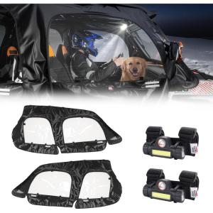 imageKEMIMOTO UTV Cab Enclosure Upper Doors with UTV Dome Light Compatible with 20142023 Polaris RZR XP 4 1000 Replace 2884332