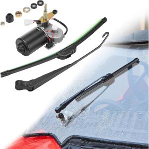 imageKEMIMOTO UTV Electric Windshield Wiper Motor Kit For Most UTV Compatible with Can Am Defender Pro Compatible with Mule Teryx 16quot 12V Wiper Blade