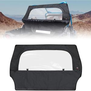 imageKEMIMOTO UTV Rear Windshield with Zipper Window  Soft Waterproof 2in1 Compatible with Polaris RZR 570 RZR Trail 570 2014 800 S 800 900