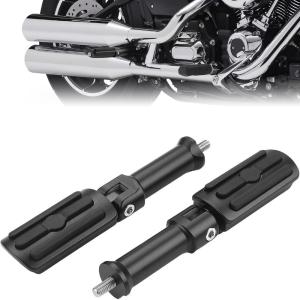 imageKEMIMOTO Upgraded Passenger Foot Pegs with Support Mounting Kit Pegs Compatible with Softail Slim Heritage Deluxe Sport Glide Models 20182025 Matte Black