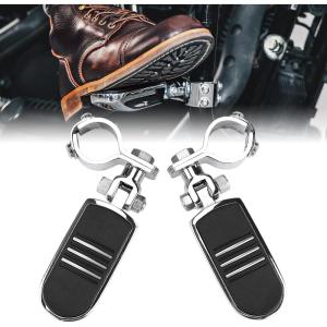 imageKemimoto Motorcycle Highway Pegs Foot Rest Compatible with Road King Street Glide all motorcycle pegs Engine Guard ChromeChrome