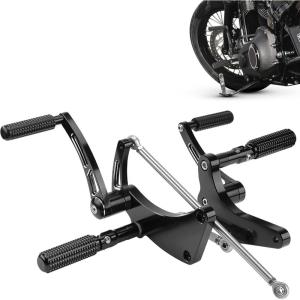 imageKemimoto Street Bob Forward Controls Complete Kit Pegs Levers Linkage Compatible with Street Bob Street Bob FXBB FXBBS Low Rider FXLR FXLRS and Super Glide 2018 2019 2020 2021 Black