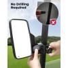 imageKEMIMOTO Golf Cart Side Mirrors No Drilling Golf Cart Rear View Mirror 180 Degree Rotation Universal Fits 075125 inch Square Tube Compatible with EZGO Club Car Drive2