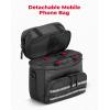 imageKEMIMOTO Motorcycle Handlebar Tool Bag 25L with Phone Pouch Universal Compatible with Front Fork Sissy Bar Storage Bag Cruiser Softail Dyna Sportster