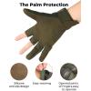 imageKEMIMOTO Tactical Gloves 2 Fingerless Design Work Gloves for Outdoor Activities for Riding Hunting Motorcycle DrivingGreen