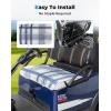 imageKEMIMOTO Universal Golf Cart Seat Towel Blanket Covers for All Weather Compatible with EZGO Club Car and More 2Seat Golf CartsDeep Blue