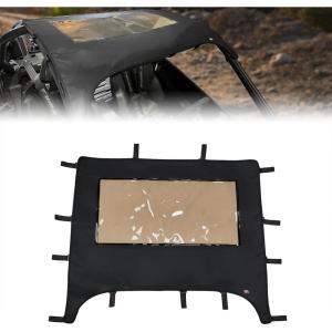 imageKEMIMOTO Black Soft Top Compatible with Polaris RZR PRO R Soft Canvas Roof Top1680D Oxford Fabric Roof Waterproof with BrownTinted Skylight