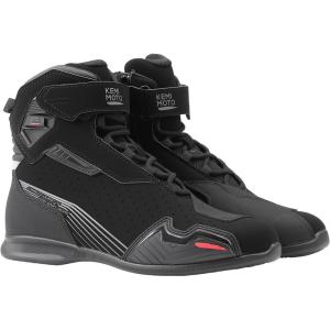 imageKEMIMOTO Motorcycle Boots Men Motorcycle Riding Shoes Casual Motorcycle Shoes with Shoelace PocketBlack