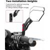 imageKEMIMOTO Aluminum 8mm Motorcycle Rear View Side Mirror Adjustable Height Bracket Compatible with Softail Dyna Sportster Road King Electra Glide Road Glide 19822024