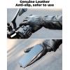 imageKEMIMOTO Men Geniune Leather Gloves Sheepskin Black Driving Cycling Touchscreen Motorcycle Gloves Short Wrist Unisex XL