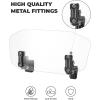 imageKEMIMOTO Motorcycle Windshield Upgraded Aluminum Metal Heightened Windshield Extension Spoiler Clip Universal Adjustable Extension Clips ClearClear