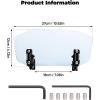 imageKEMIMOTO Motorcycle Windshield Upgraded Aluminum Metal Heightened Windshield Extension Spoiler Clip Universal Adjustable Extension Clips ClearDark Tint