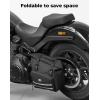 imageKEMIMOTO Swingarm Bag Foldable Expandable 16L Large Capacity with Quick Install Straps Motorcycle Swing Arm Side Bag Waterproof Universal Compatible with Softtail Sportster Street Bob Rebel