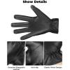 imageKEMIMOTO Winter Sheepskin Leather Gloves for Men Women Touchscreen Warm Soft Cashmere Lined Driving Texting Riding Gloves