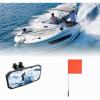 imageKEMIMOTO 35x10 Rear View Boat Mirror and Orange Boat Flag