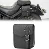 imageKEMIMOTO Mini Motorcycle Side Bag 25L Rectangle PU Leather Motorcycle Small Saddlebag Compatible with Cruiser Sportster 883 1200 Softail Vulcan RebelRectangle