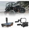 imageKEMIMOTO UTV Rear View Mirror and CNC Aluminum UTV Side Mirrors with Integrated Adjustable Light Mount Fits 1652 inch Roll Cage Compatible with Polaris RZR Can Am Maverick X3