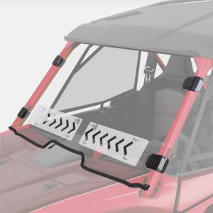 imageKEMIMOTO 2IN1 UTV Front Windshield with Sliding Vented Window Compatible with Talon 1000X 1000R 1000X4 Thick DualCoated PC Material DustFree Clear Full Windshield Windscreen Accessories