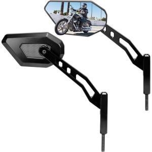 imageKEMIMOTO Aluminum 8mm Motorcycle Rear View Side Mirror Adjustable Height Bracket Compatible with Softail Dyna Sportster Road King Electra Glide Road Glide 19822024