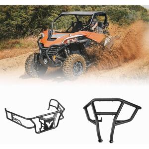 imageKEMIMOTO Bed Enclosure and Rear Bumper Brush Guard Compatible with 20222024 CFMOTO ZForce 950 HO  950 HOEX 20202022 ZForce 950 Sport Accessories  Heavy Duty Steel Tubing Black Coating