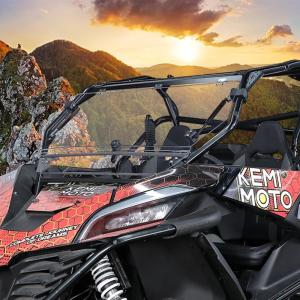 imageKEMIMOTO Flip Windshield  Compatible with CFMOTO ZForce 950 HO SPORT 20222023  HO EX 20222024  ZForce 950 20202022 AntiScratch Folding 3in1 Half Flip UTV Front Shield Clear