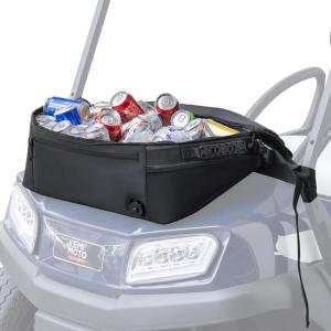 imageKEMIMOTO Golf Cart Cooler Bag Fits 2030 11oz Cans Insulated with Drain Plug Reflective Finish Handy Pockets Golf Cart Accessories Gifts for Golfers Men Compatible with EZGO Club Car