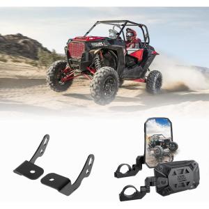 imageKEMIMOTO Light Mounting Bracket UTV Side Mirrors for 1652 inch Roll bar Compatible with Polaris RZR XP 1000 90