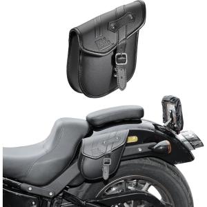 imageKEMIMOTO Mini Motorcycle Side Bag 25L Rectangle PU Leather Motorcycle Small Saddlebag Compatible with Cruiser Sportster 883 1200 Softail Vulcan RebelRhombus
