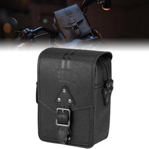 imageKEMIMOTO Motorcycle Handlebar Tool Bag Leather T Bar Waterproof Storage Sissy Bar Bag Compatible with Cruiser Softail Dyna Sportsters