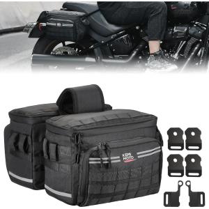 imageKEMIMOTO Motorcycle Saddlebags 15L75Lx2 with QuickRelease Brackets Universal Fit for Softail Dyna Sportster Cruiser with Waterproof Zipper amp Rain Cover Side Panniers for Commuting Weekend Trips15L